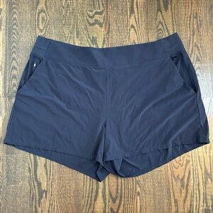 Athleta Brooklyn Short Navy Blue Pull On Elastic Waist Performance 24